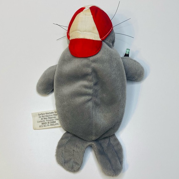 Vintage 1997 Coca-Cola Beanie Plush Seal Wearing Baseball Cap & Holding Coke - Picture 6 of 8